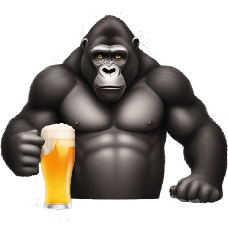 Buff birthday Gorilla drinking beer emoji