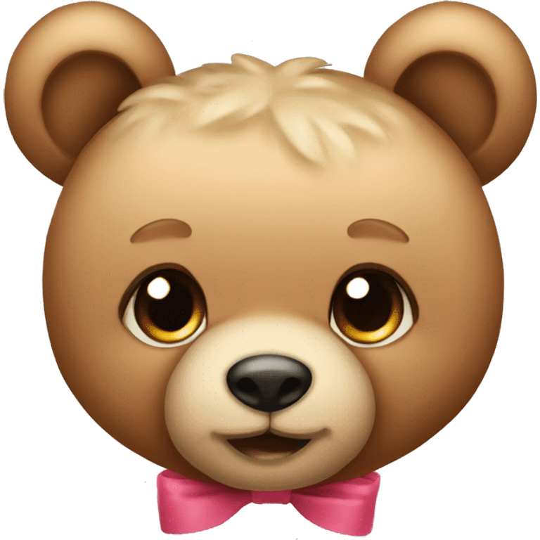 teddy bear with lashes and bow on ears  emoji