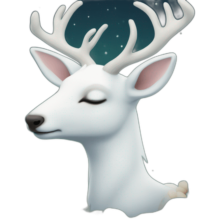 White deer dreaming emoji