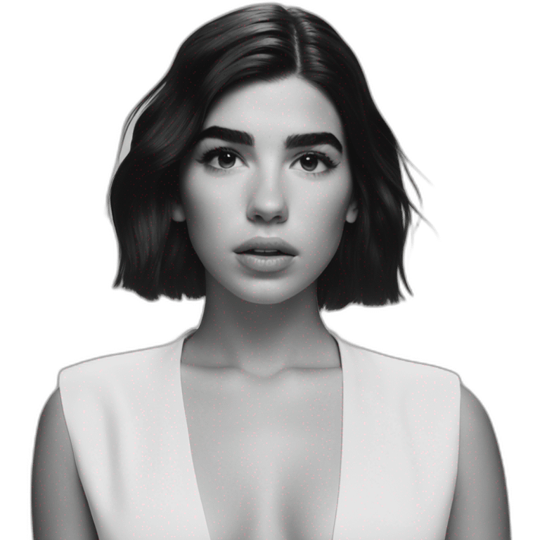 Dua lipa in a black and white movie emoji