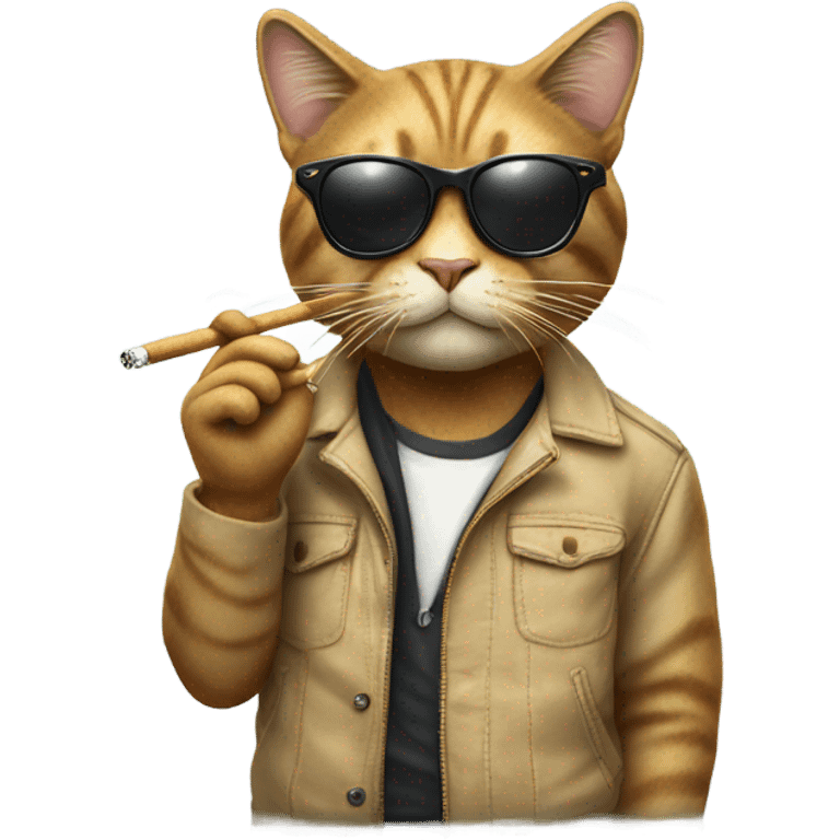 Cool cat smoking a cigarette  emoji