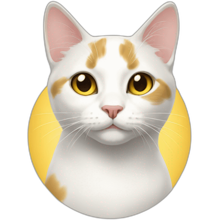 Yellow white black mix cat emoji