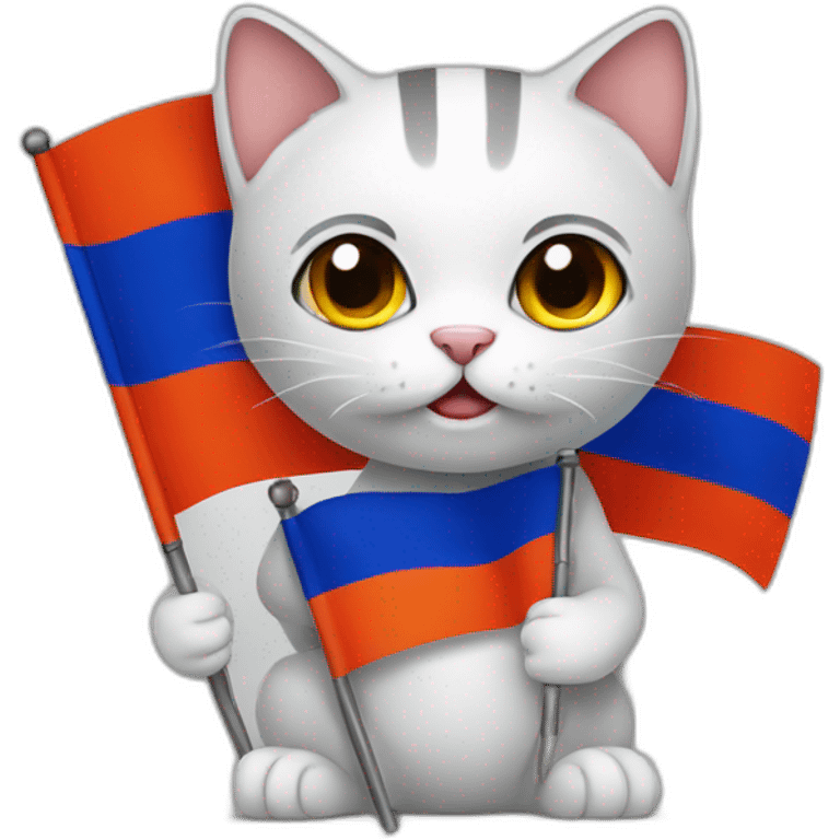 Cat holding Armenian flag  emoji