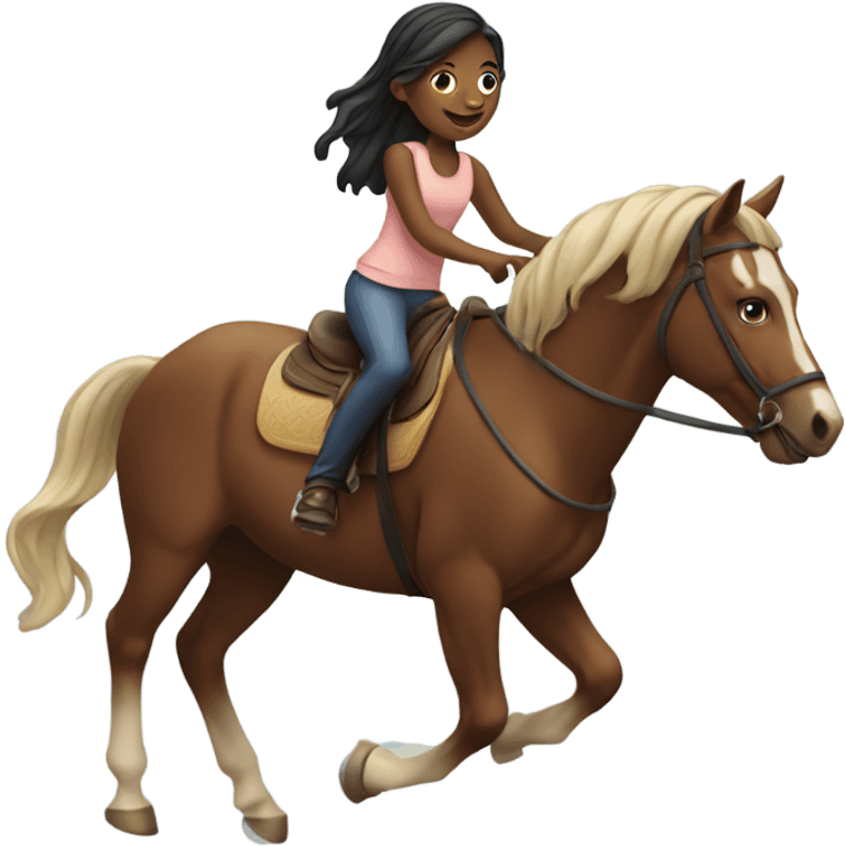 Girl riding a horse  emoji