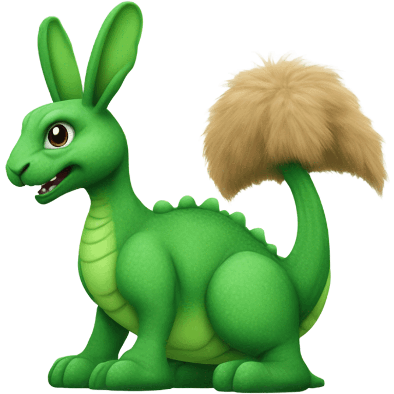 Rabbit riding a green dinosaur  emoji