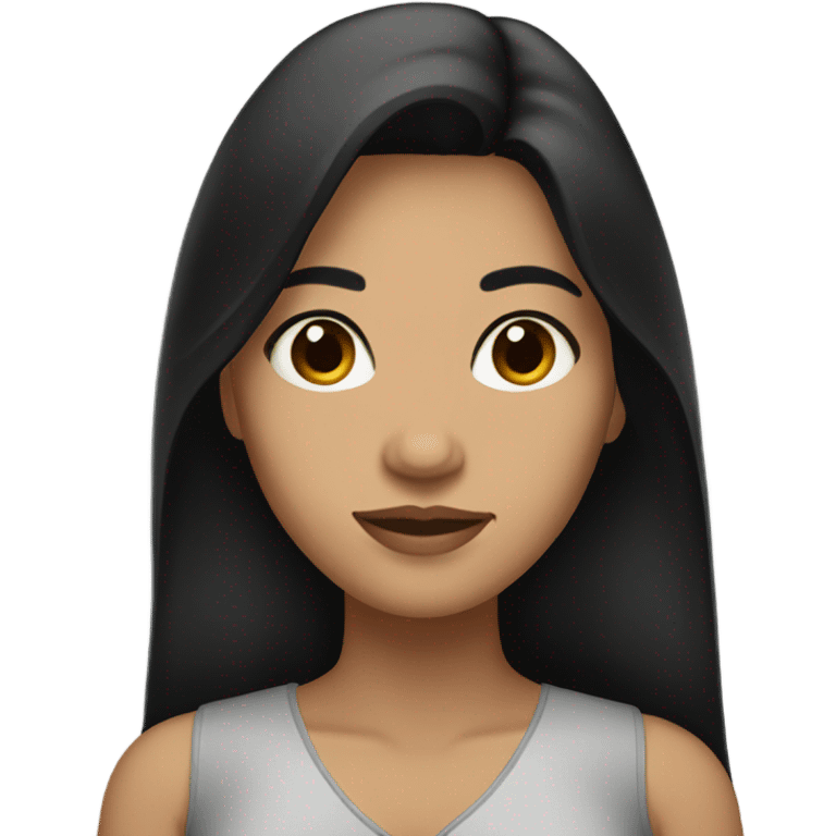 Mexican woman with soft brown eyes and black hair emoji