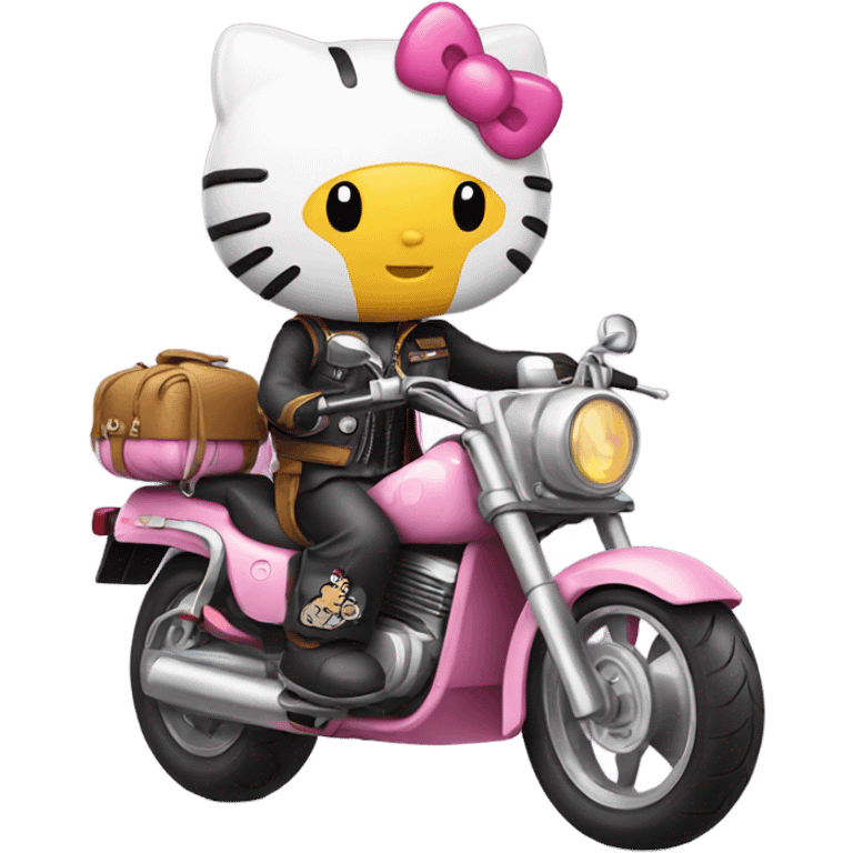 hello kitty riding a motorcycle  emoji