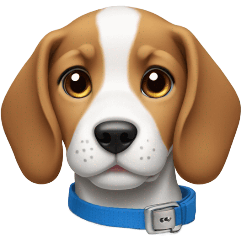 Beagle puppy with blue collar  emoji