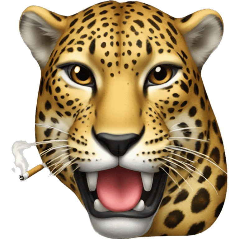 Leopard smoking emoji