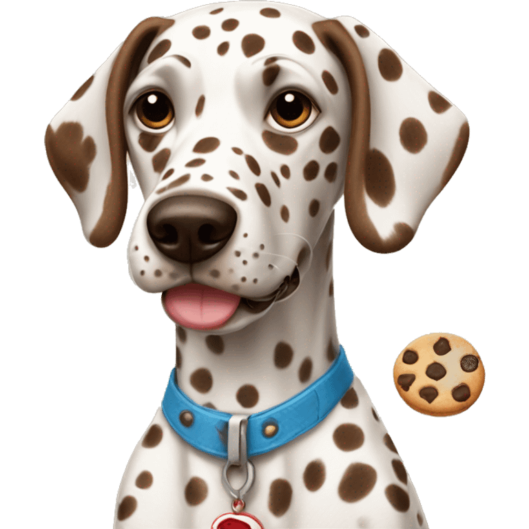 Brown Dalmatian and cookies emoji