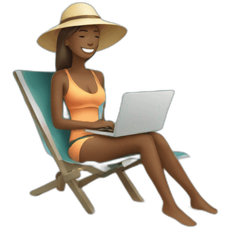 digital-nomad-working-at-beach emoji