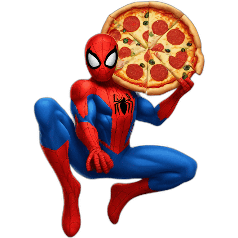 Spider-man avec une pizza emoji