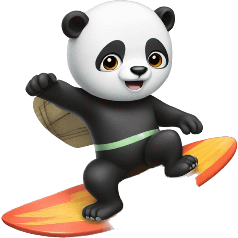 Panda surfing emoji