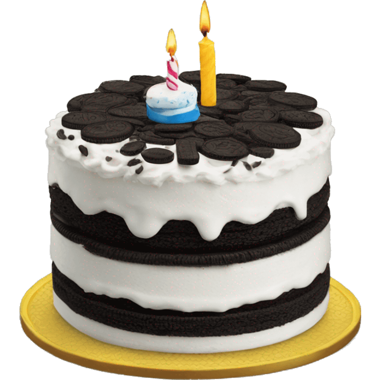 Happy birthday with an oreo cake emoji