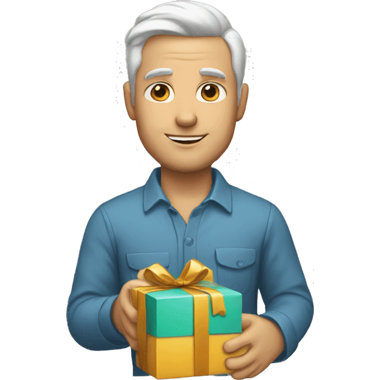 white man with gift emoji