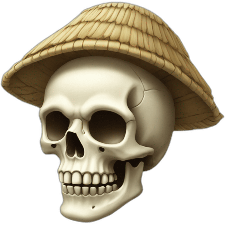 Skull with a One Piece hut emoji