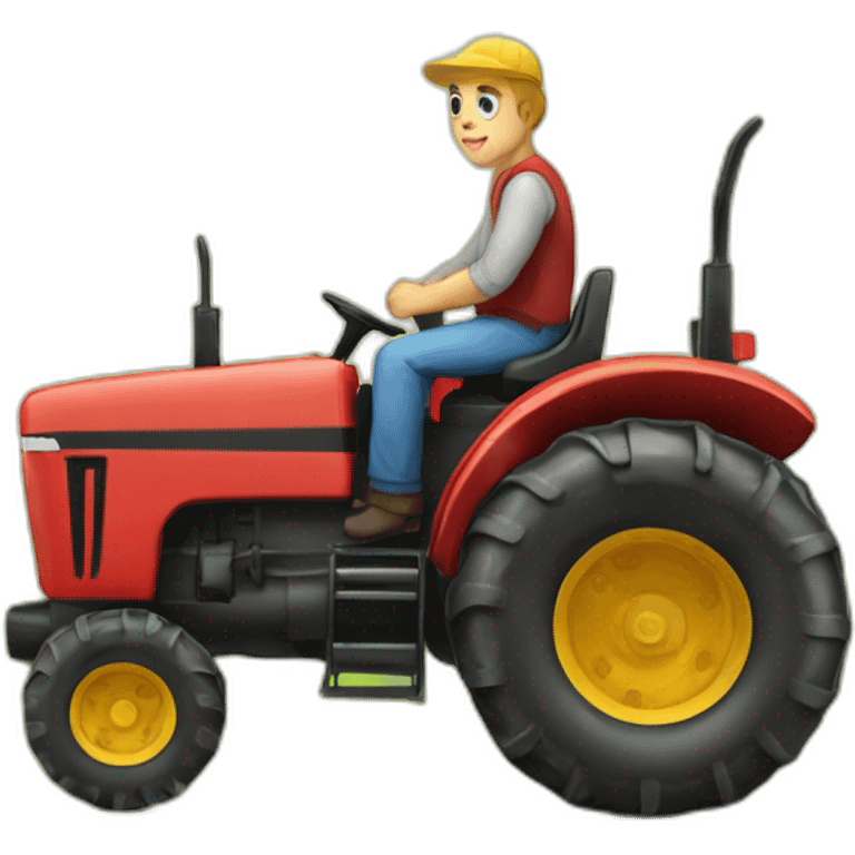 Tracteur sur vache emoji