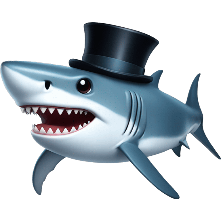 Shark with top hat emoji