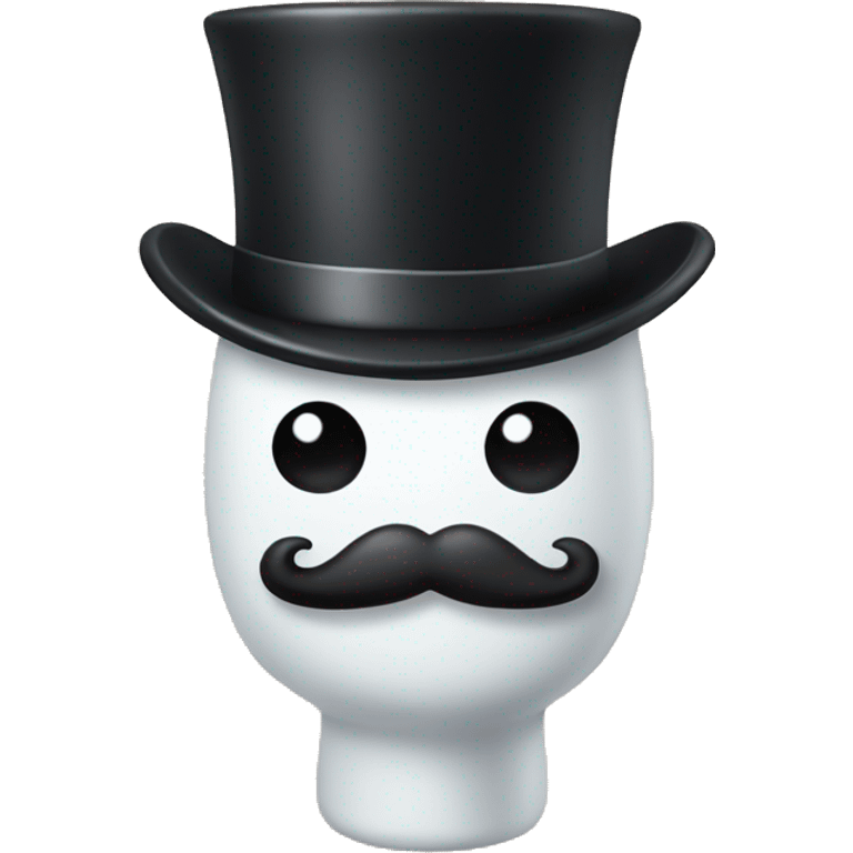 toilet with mustache and tophat emoji