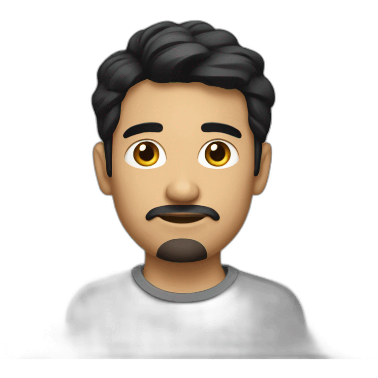 Ux designer with black hair and is spanish looking emoji