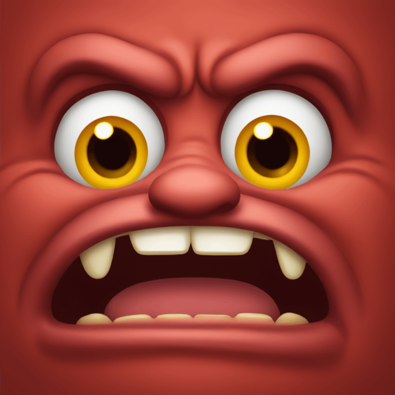 Maniacal red ogre face emoji emoji