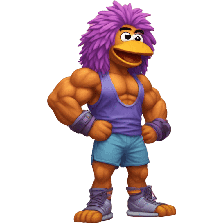 fraggle rocks hot muscle trainer sunset colored emoji