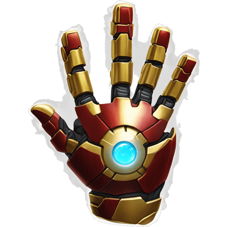 Iron man gauntlet wih infinity stone in snap pose emoji