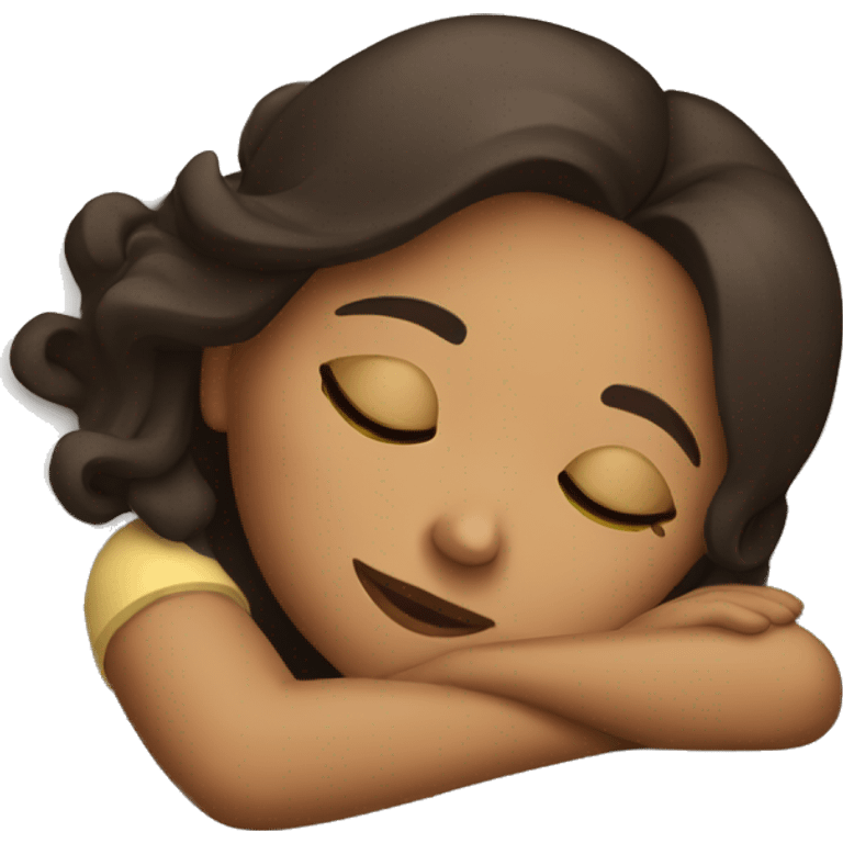 Brunette girl sleeping emoji