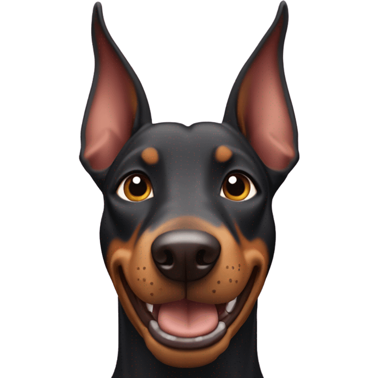 Doberman pinscher smiling emoji