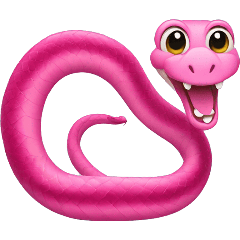 Pink snake smiling emoji