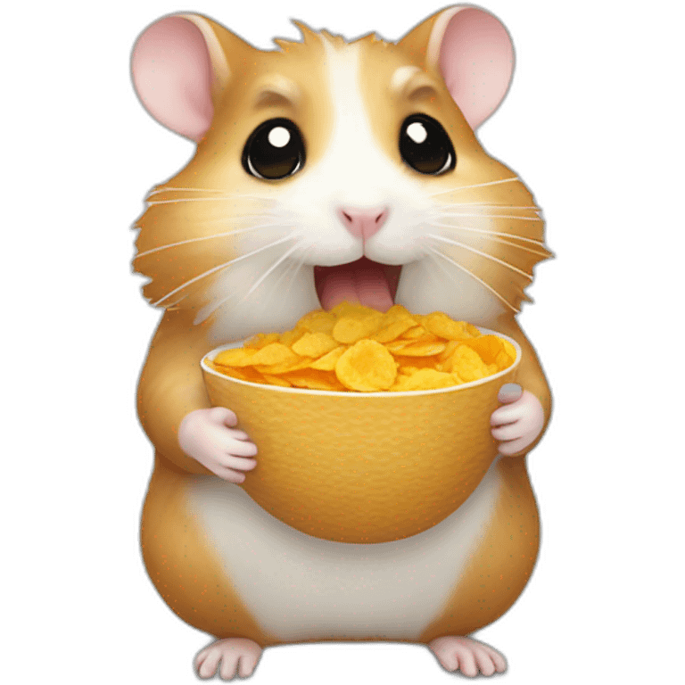 Hamster eating cornflakes emoji