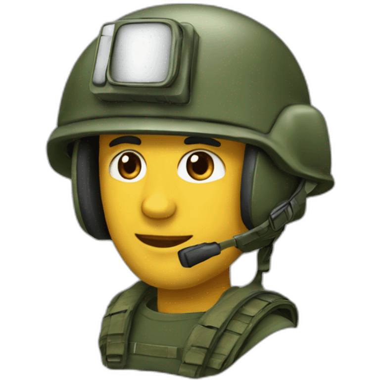 Militaire casque bitube emoji