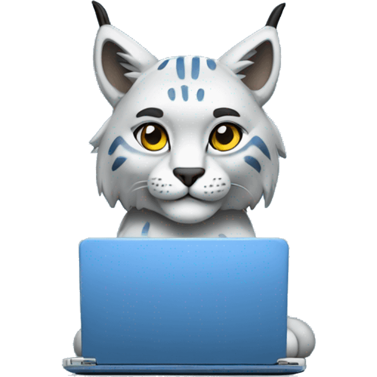 A blue lynx with a laptop emoji