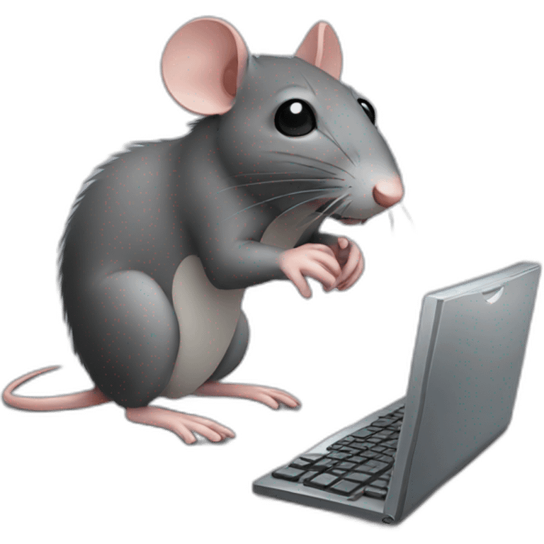 Rat using a computer emoji