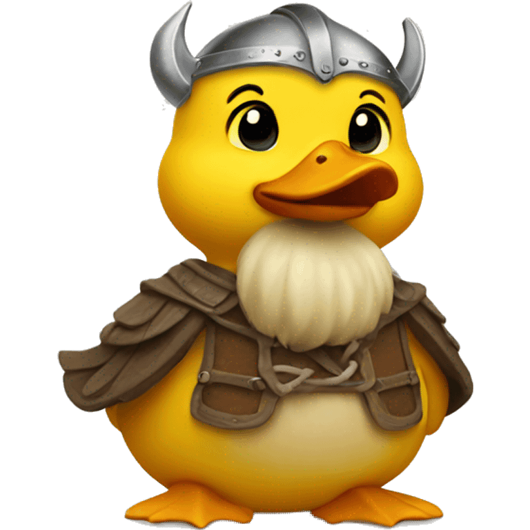 Cute Yellow Viking duck emoji