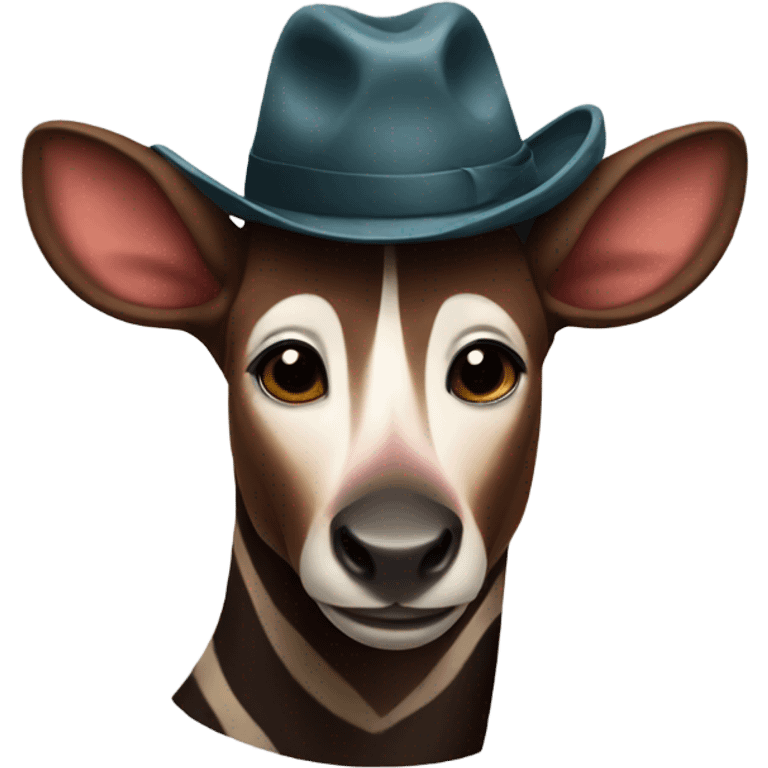 okapi wearing hat emoji