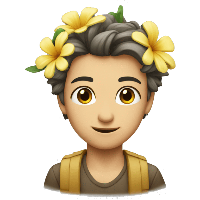 emoji com flor em volta emoji