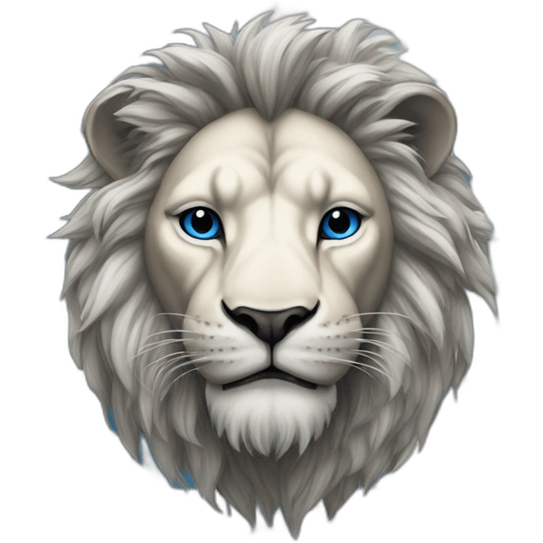 lion in mask blue-white chess color emoji