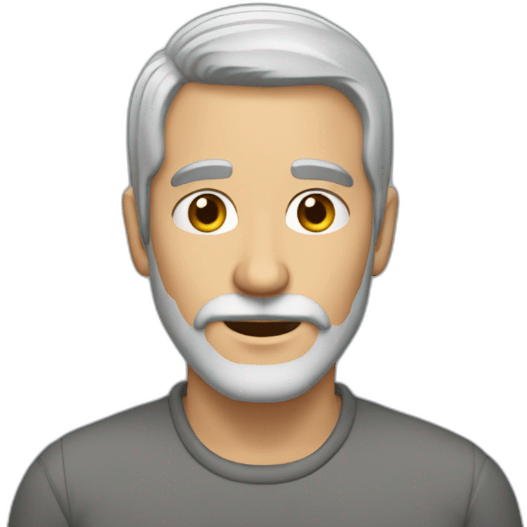 man-gray-hair-short-gray-beard emoji