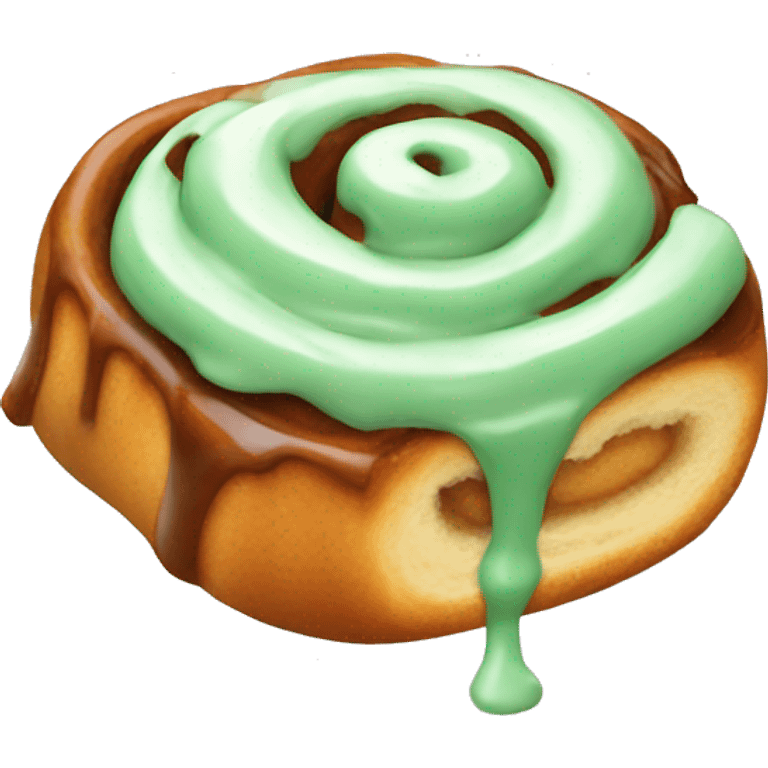 Cinnamon roll with Green icing  emoji