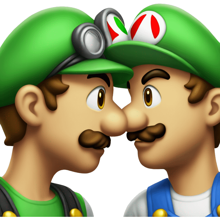 Mario and Luigi kissing emoji