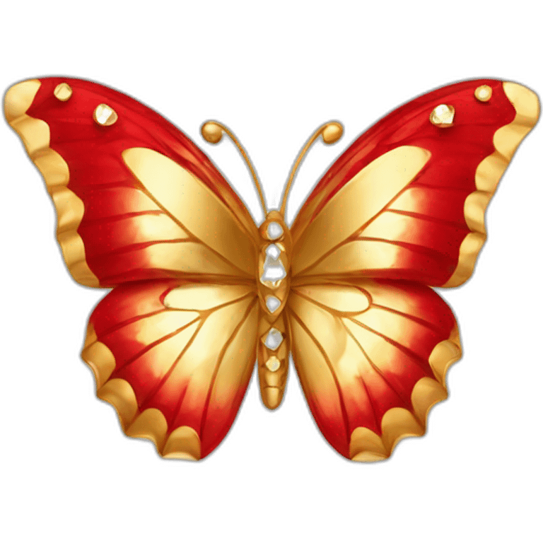 Red diamond gold butterfly emoji