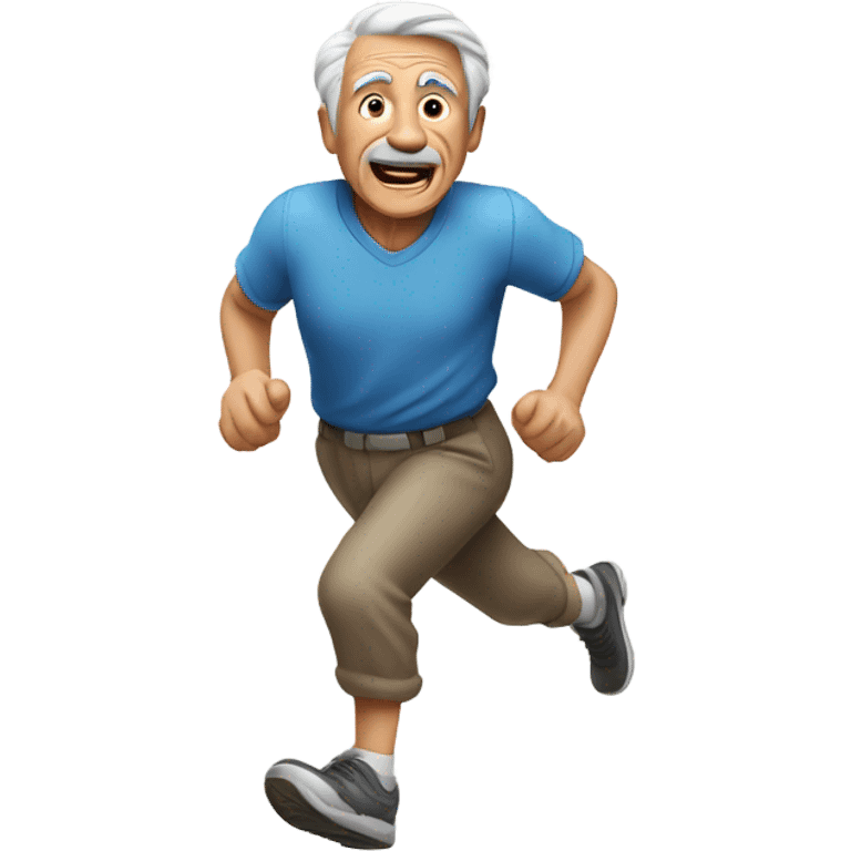 old man chasing people  emoji