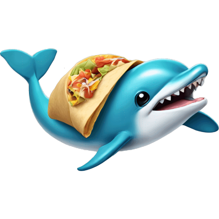 a dolphin eating a burrito emoji