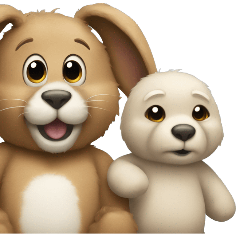 Bunny and teddy bear emoji