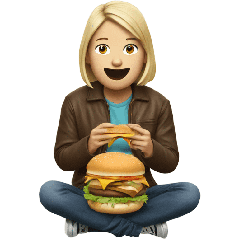 Haaland eating a burger emoji