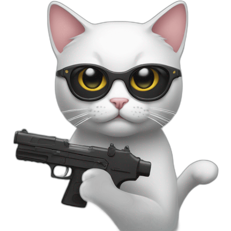 Cat with fake gun emoji