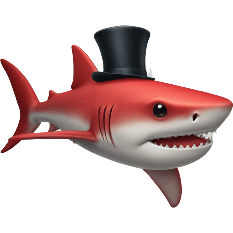 red shark with tophat emoji