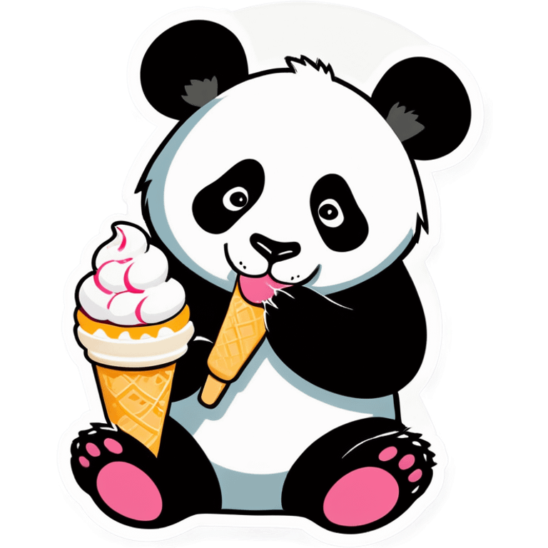 Panda eating ice cream emoji