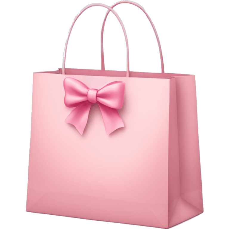 light pink shopping bag with bow emoji